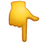 Wijsvinger naar beneden emoji U+1F447 Wijsvinger naar beneden emoji U+1F447
