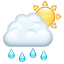 Zon met regen U+1F326 Zon met regen U+1F326