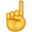 Wijsvinger naar boven emoji U+261D Wijsvinger naar boven emoji U+261D