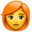 Roodharige vrouw emoji U+1F469 U+1F9B0 Roodharige vrouw emoji U+1F469 U+1F9B0