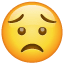 Bezorgde emoji U+1F61F Bezorgde emoji U+1F61F